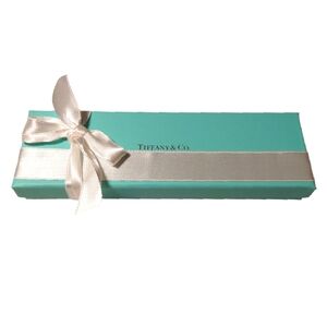 TIFFANY & CO. iconic Blue Paper Gift Box with White Ribbon